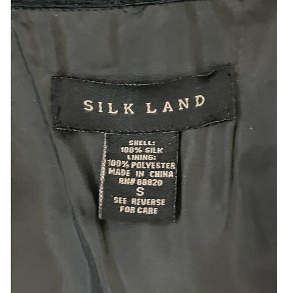 Silk Land 100% Silk Embroidered Black Blazer Small - Picture 4 of 6